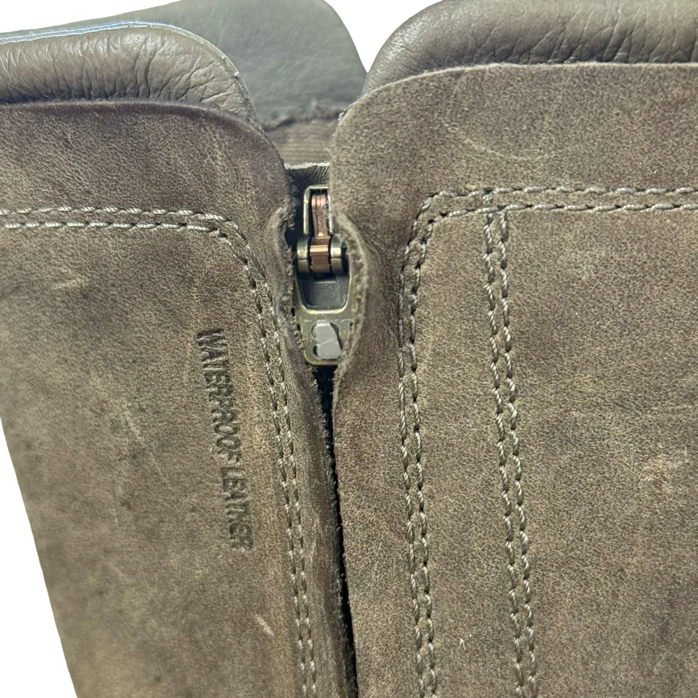 Teva Capistrano Oiled Leather Brown Side Zip Mid Calf Boots Winter Waterproof 7